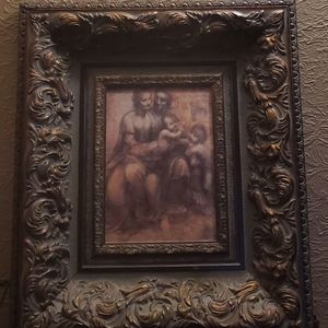 13th Century Virgin And Child In 18lb Engraved Frame  Art Leonardo Di Vinci